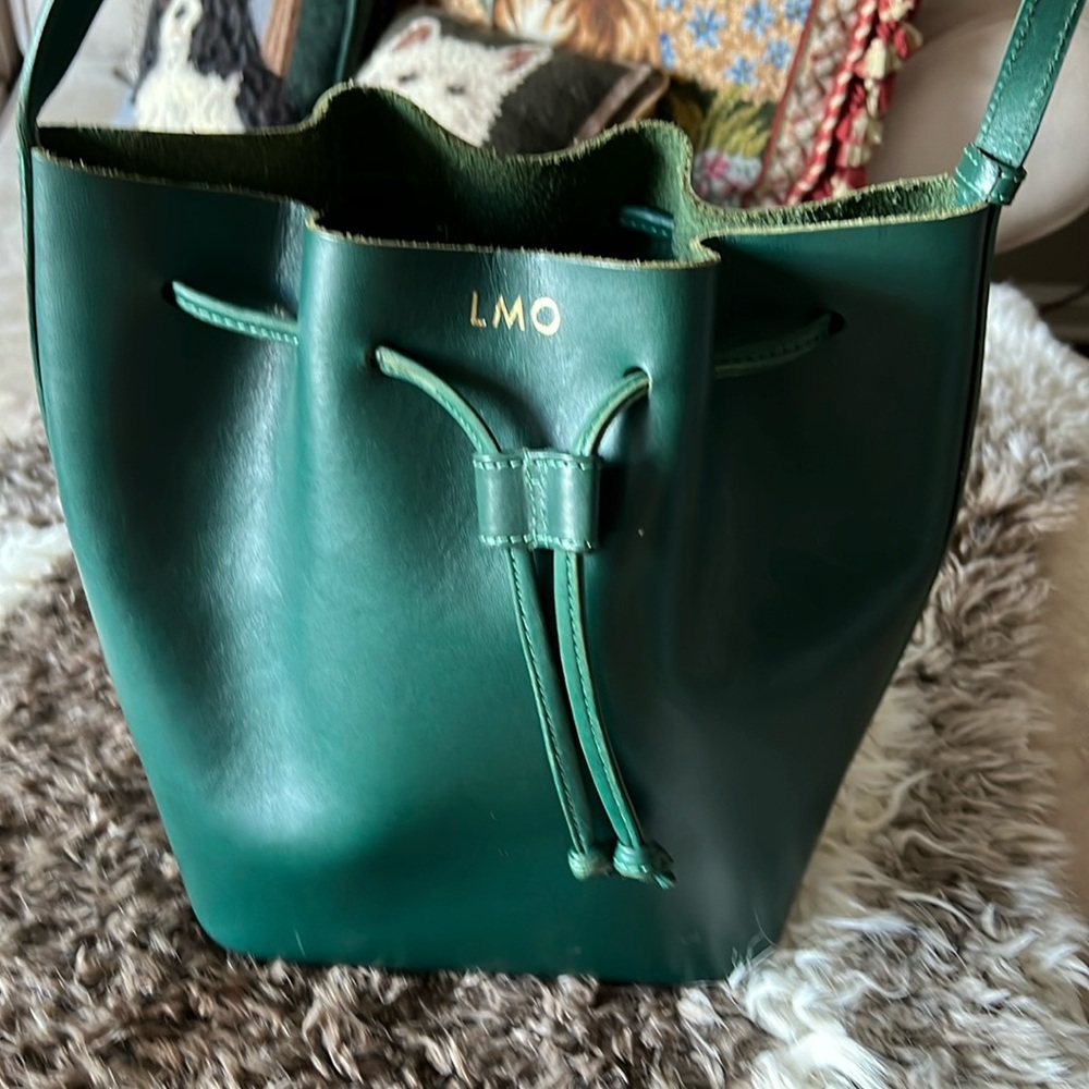 Green Leather Bucket Bag